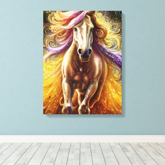 Schitterend paardedragerCanvas afdrukken (Insitu (Houten vloer))