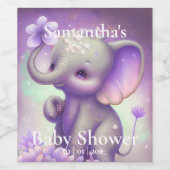 Schitterend paars Baby shower Wijnlabel Wijn Etiket (Enkel label)