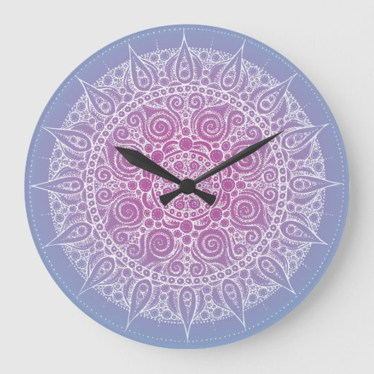 Schitterend Paars/blauw oostervormig ontwerp Grote Klok (Voorkant)