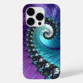 Schitterend Paars Turquoise Gradient Spiral Fracta Case-Mate iPhone Case (Achterkant)