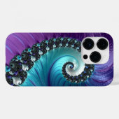 Schitterend Paars Turquoise Gradient Spiral Fracta Case-Mate iPhone Case (Achterkant (horizontaal))