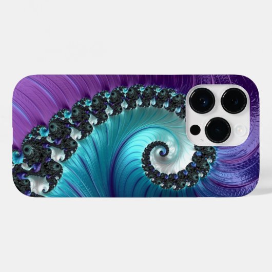 Schitterend Paars Turquoise Gradient Spiral Fracta Case-Mate iPhone Case (Achterkant (horizontaal))