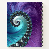Schitterend Paars Turquoise Gradient Spiral Fracta Notitieboek (Achterkant)