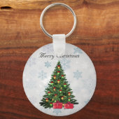 Schitterend, prachtig, spaarachtig, pijnboomboom sleutelhanger (Voorkant)