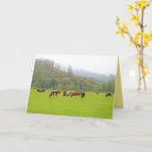 Schitterend ranch, koe en groenweiden, boerderij kaart (Gele Bloem)