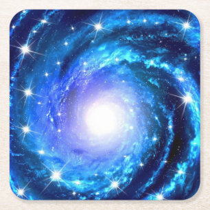 Schitterend ronddraaiend sterrenstelsel kartonnen onderzetters