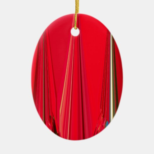 Schitterend rood design keramisch ornament (Voorkant)