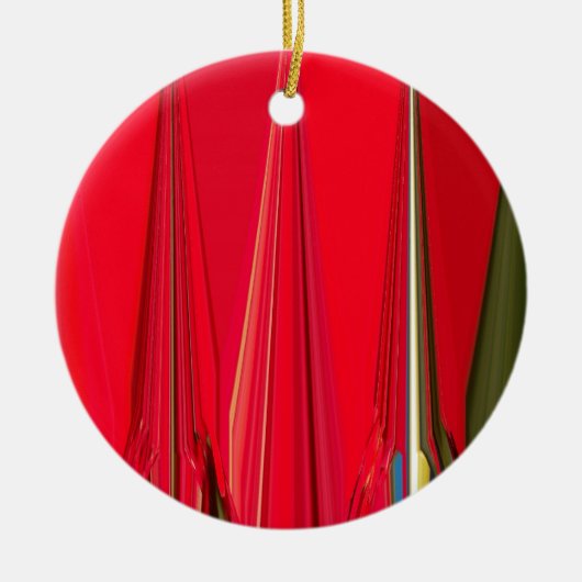 Schitterend rood design keramisch ornament (Voorkant)