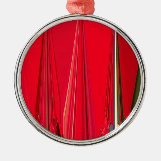 Schitterend rood design metalen ornament (Voorkant)