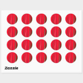 Schitterend rood design ronde sticker (Vel)