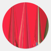 Schitterend rood design ronde sticker (Voorkant)