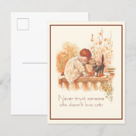 Schitterend Rood Gehakt Kind met Keukenkat Citaat Briefkaart