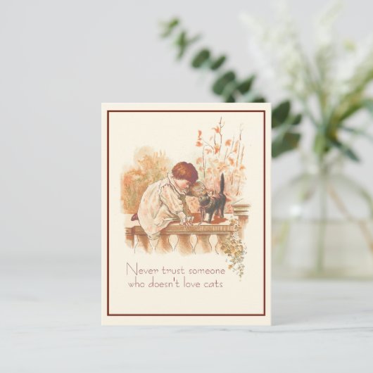 Schitterend Rood Gehakt Kind met Keukenkat Citaat Briefkaart (Staand voorkant)