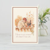 Schitterend Rood Gehakt Kind met Keukenkat Citaat Kaart (Staand voorkant)