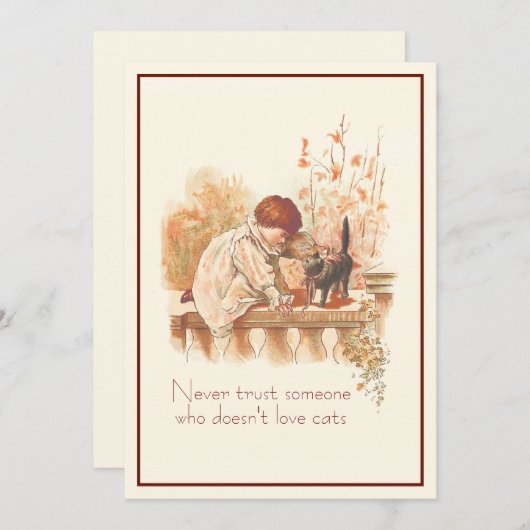 Schitterend Rood Gehakt Kind met Keukenkat Citaat Kaart (Voorkant / Achterkant)