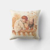 Schitterend Rood Gehakt Kind met Keukenkat Citaat Kussen (Achterkant)