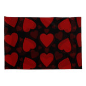 Schitterend rood hartpatroon op zwart kussensloop (Achterkant-Rechts)