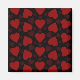 Schitterend rood hartpatroon op zwart magneet