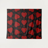 Schitterend rood hartpatroon op zwart wandkleed (Voorkant (horizontaal))