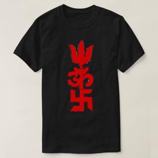 Schitterend rood hindoesymbool voor Power Peace P T-shirt (Design voorkant)