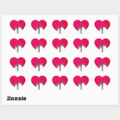 Schitterend rood roodvormig design hart sticker (Vel)