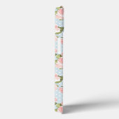 Schitterend roos patroon met blauwe stippen Case-Mate iPhone case (Achterkant / Rechts)