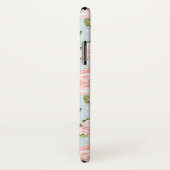 Schitterend roos patroon met blauwe stippen Case-Mate iPhone case (Achterkant / rechts)