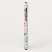 Schitterend roos patroon met blauwe stippen Case-Mate iPhone case (Achterkant/links)