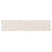 Schitterend roos patroon met blauwe stippen korte tafelloper (Horizontaal)