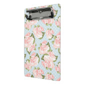 Schitterend roos patroon met blauwe stippen mini klembord (Angled2)