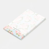 Schitterend roos patroon met blauwe stippen post-it® notes (Schuin)