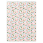 Schitterend roos patroon met blauwe stippen tafelkleed (Voorkant)