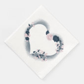 Schitterend roze en jaloers floreel hart servet (Hoek)