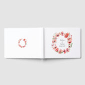 Schitterend roze en rood papaver ontwerp gastenboek (Volledig)