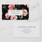 Schitterend roze en rood papaver ontwerp visitekaartje (Voorkant / Achterkant)