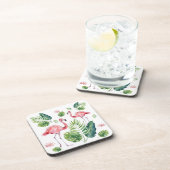 Schitterend roze flamingpatroon bier onderzetter (Rechterzijde)