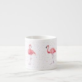 Schitterend roze flamingpatroon espresso kop