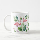 Schitterend roze flamingpatroon koffiemok (Links)