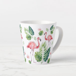 Schitterend roze flamingpatroon latte mok
