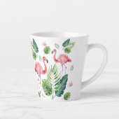 Schitterend roze flamingpatroon latte mok (Rechts)