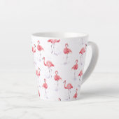 Schitterend roze flamingpatroon latte mok (Rechterhoek)