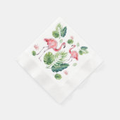 Schitterend roze flamingpatroon servet (Hoek)