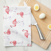 Schitterend roze flamingpatroon theedoek (Quarter Fold)