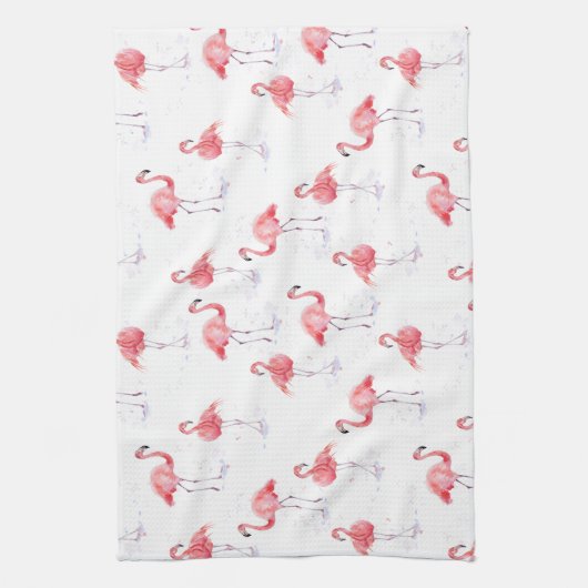 Schitterend roze flamingpatroon theedoek (Verticaal)