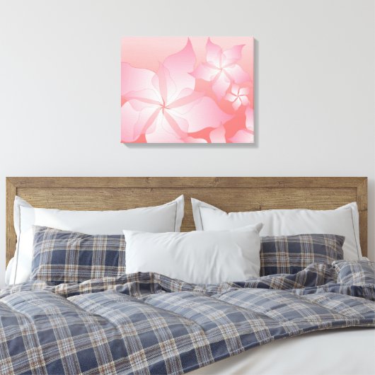 Schitterend Roze/Perzische Floral Verpakt Canvas (Insitu (Slaapkamer))