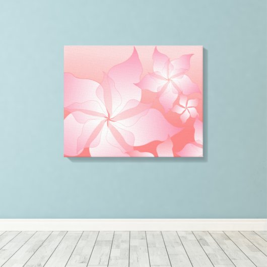 Schitterend Roze/Perzische Floral Verpakt Canvas (Insitu (Houten vloer))