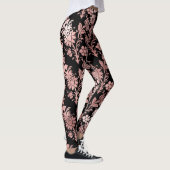 Schitterend roze roze vocht zwart leggings (Rechts)