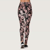 Schitterend roze roze vocht zwart leggings (Achterkant)