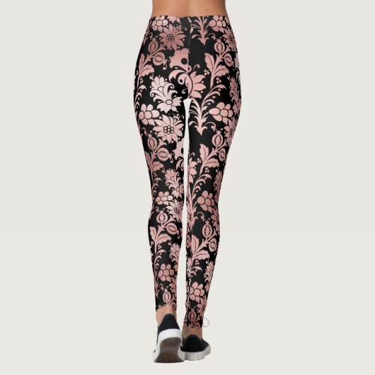 Schitterend roze roze vocht zwart leggings (Achterkant)