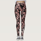 Schitterend roze roze vocht zwart leggings (Voorkant)